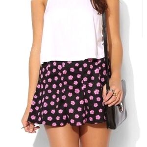 Pins & Needles Floral Black Mini Skirt
